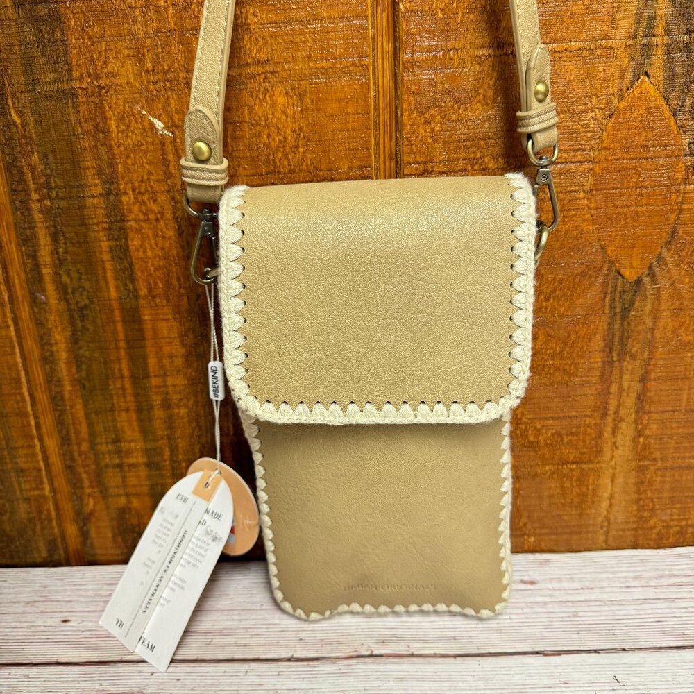 URBAN ORIGINALS Love Fest Crochet Crossbody - Taupe
